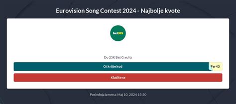 Eurosong 2024 kladionice .